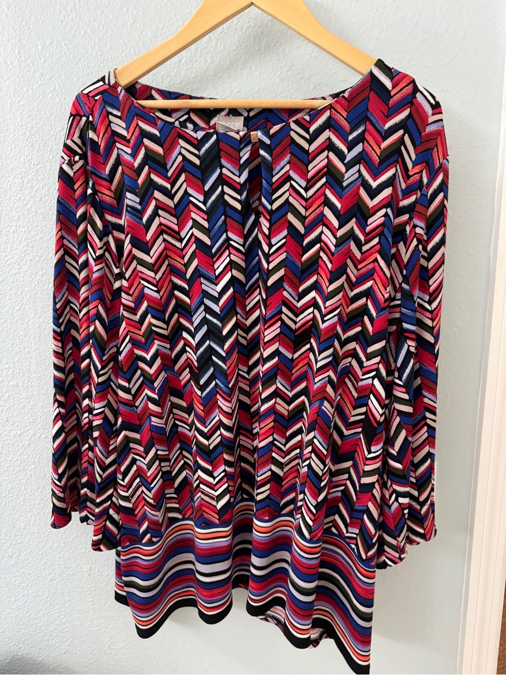 Chico's Multicolor Chevron Tunic - Pink, Blue, Black